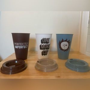 Cute travel coffee or tea cups